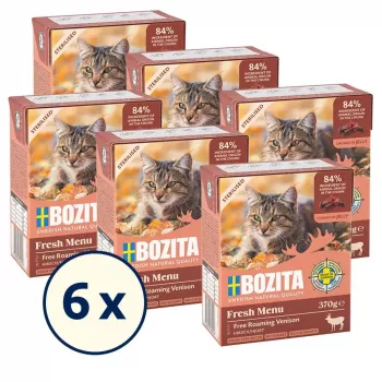 Šlapias ėdalas katėms BOZITA Fresh Menu 370 g suaugusioms katėms, elniena, be sojos, be glitimo
