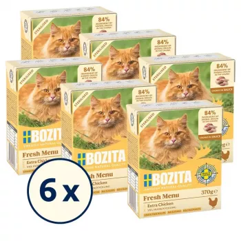 Šlapias kačių ėdalas BOZITA Fresh Menu Vištiena 370 g – suaugusioms katėms, svorio kontrolės formulė