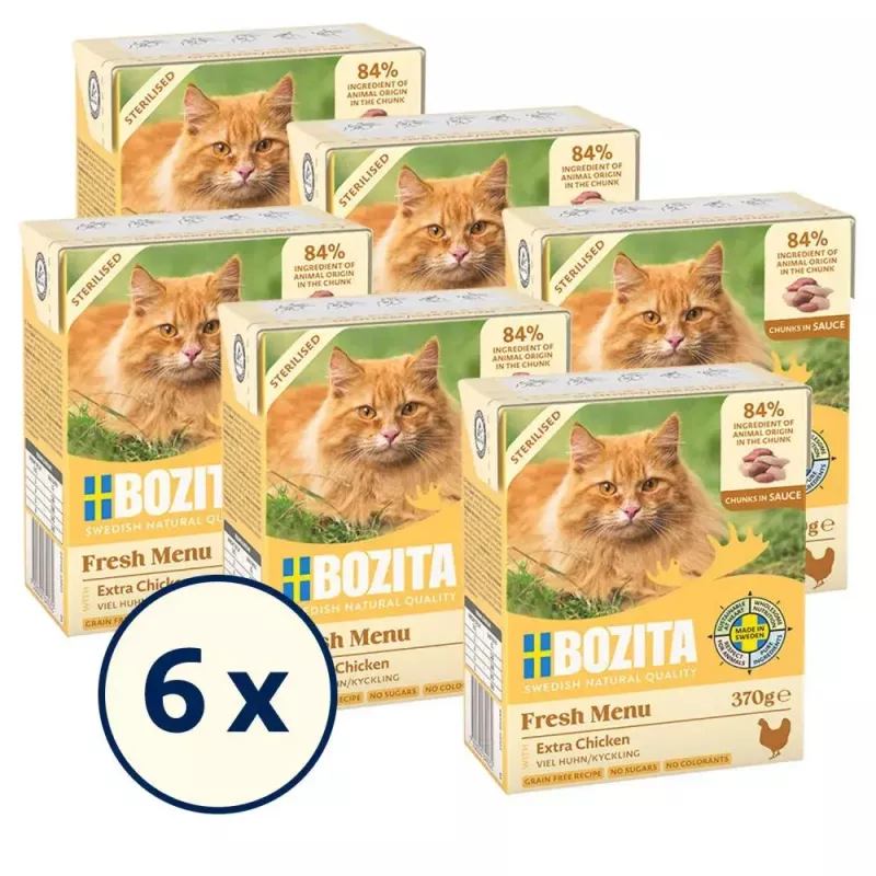 Šlapias kačių ėdalas BOZITA Fresh Menu Vištiena 370 g – suaugusioms katėms, svorio kontrolės formulė