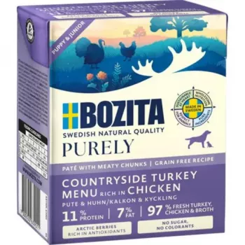 Šlapias šunų ėdalas BOZITA Purely Chicken & Turkey Adult 370 g, be grūdų ir sojos, 78 % drėgmės