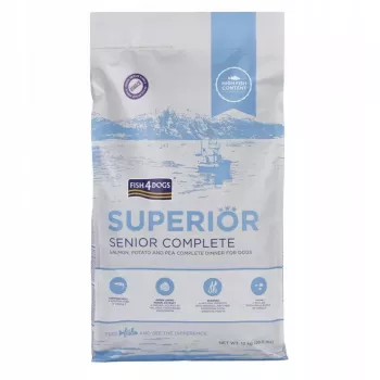 Sausas šunų ėdalas FISH4DOGS Superior Senior Medium Salmon 12 kg, be glitimo, vidutinio dydžio senjorams