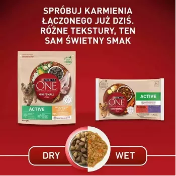 Šlapias šunų ėdalas Purina Nestlé One Mini/Small Active Beef 85 g