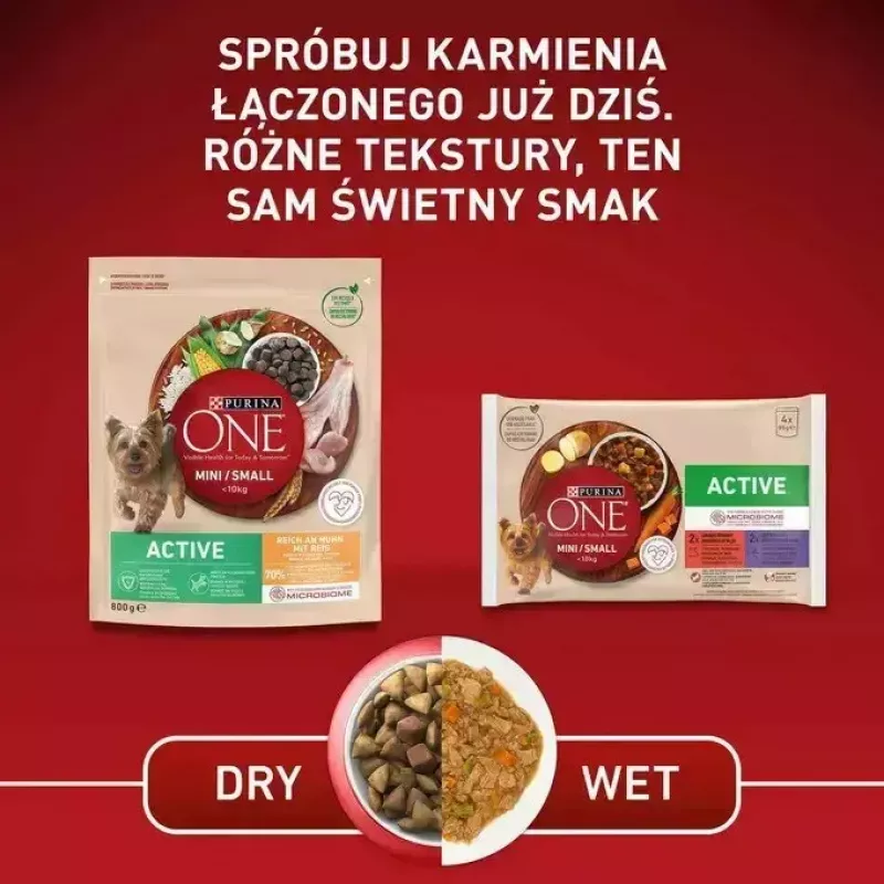 Šlapias šunų ėdalas Purina Nestlé One Mini/Small Active Beef 85 g