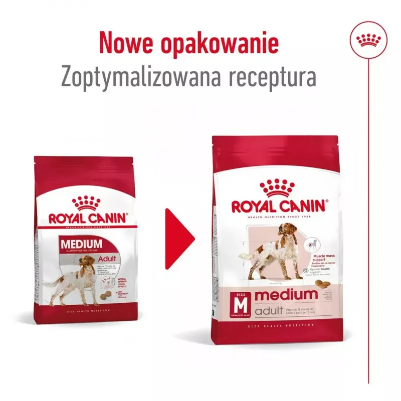 Sausas šunų ėdalas Royal Canin Medium Adult — vištiena ir kiauliena, 4 kg