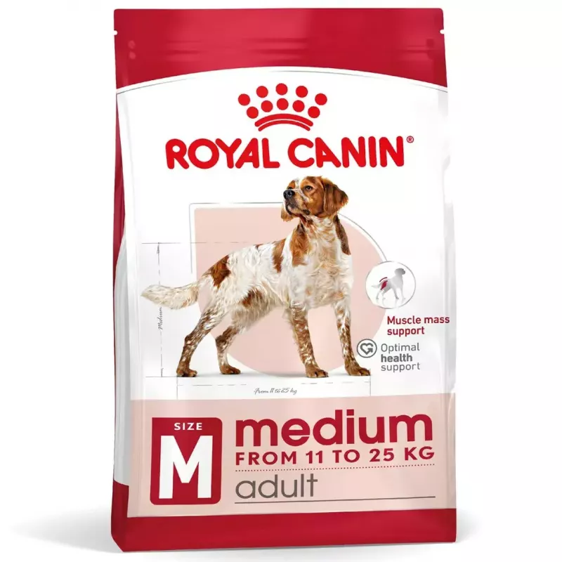 Sausas šunų ėdalas Royal Canin Medium Adult — vištiena ir kiauliena, 4 kg