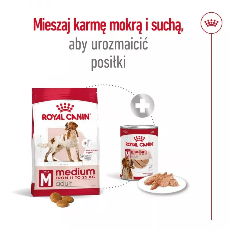 Sausas šunų ėdalas Royal Canin Medium Adult — vištiena ir kiauliena, 4 kg