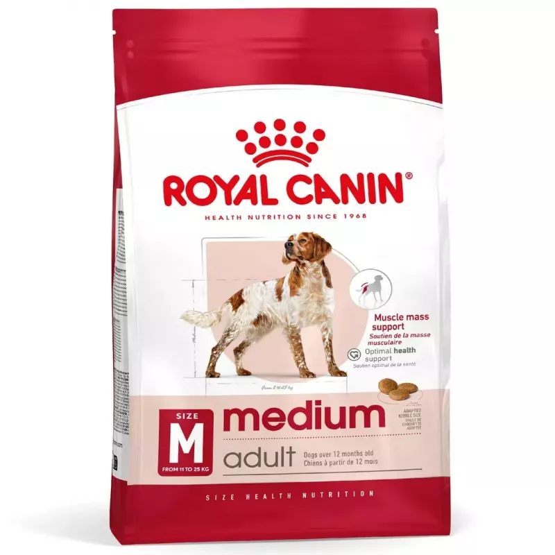 Sausas šunų ėdalas Royal Canin Medium Adult — vištiena ir kiauliena, 4 kg