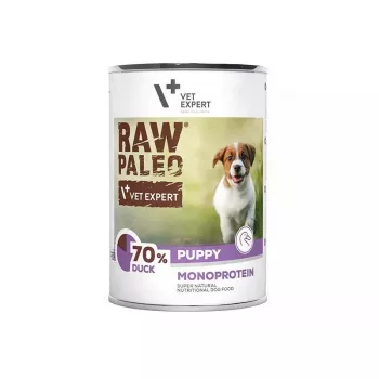 Šlapias šunų ėdalas šuniukams VETEXPERT RAW PALEO Puppy Monoprotein Duck 400 g