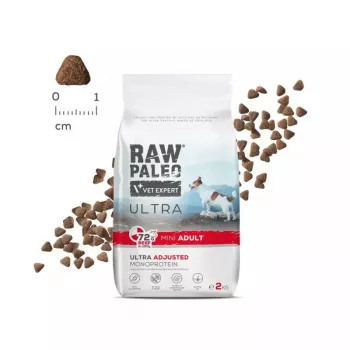 Sausas šunų ėdalas VETEXPERT RAW PALEO Ultra Mini Adult Beef 2 kg