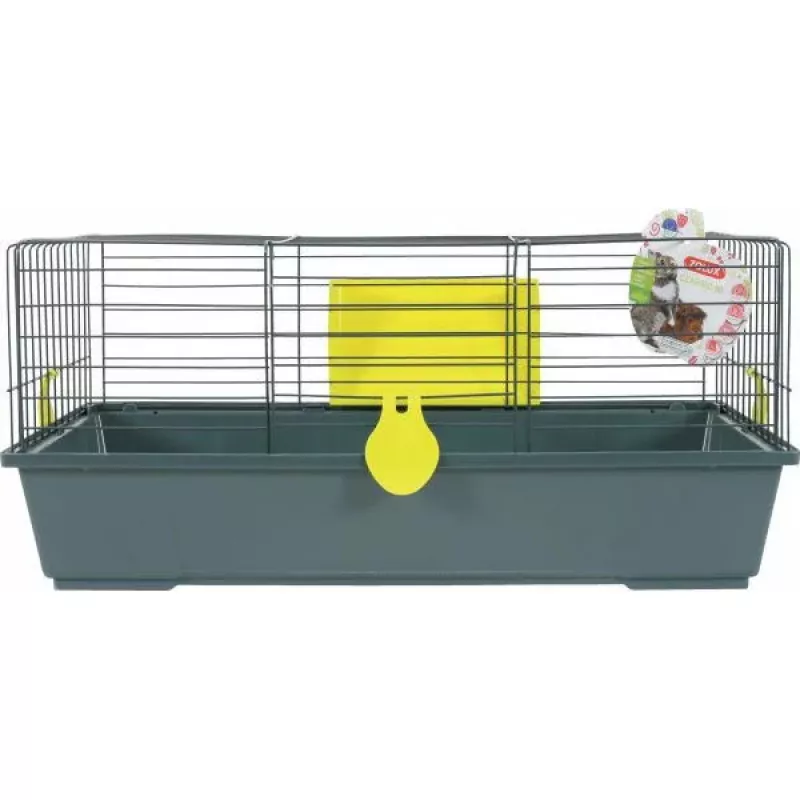 Narvas ZOLUX CLASSIC 80 cm pilkai akvamarinas – metalinis/plastikinis vidinis narvas jūrų kiaulytei, 810×540×350 mm, su šieno lentyna