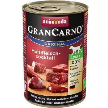 Šunų ėdalas konservuotas Animonda GranCarno Original — Jautiena, Vištiena, Laukinių žvėrių mėsa, Kalakutiena, 400 g, be konservantų