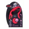 Ištraukiamas šuns pavadėlis Flexi New Classic 5 m, virvelė, dydis M, šunims iki 25 kg, juodas