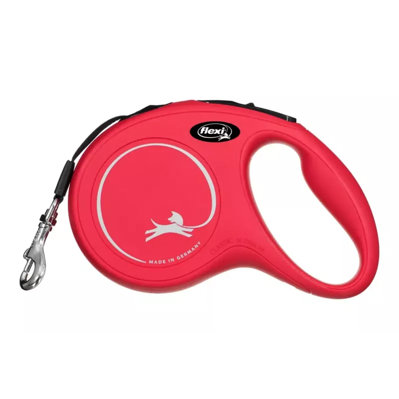 Ištraukiamas šuns pavadėlis Flexi New Classic 5 m, virvelė, dydis M, šunims iki 25 kg, juodas