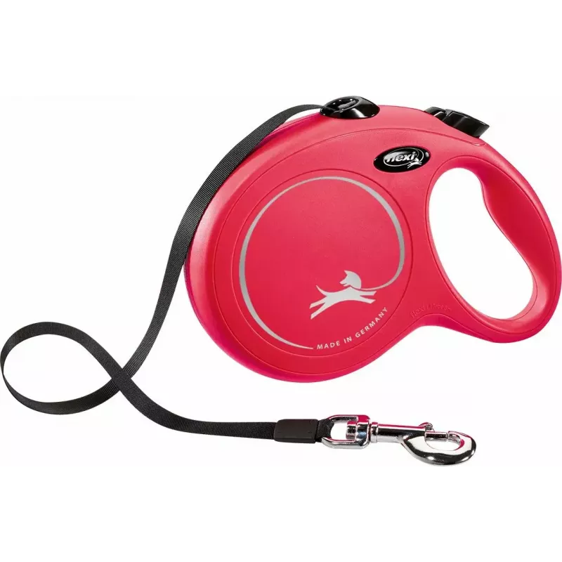 Flexi New Classic atsitraukiantis pavadėlis šunims 8 m, juostinis, juodas, tinka didelėms veislėms iki 50 kg