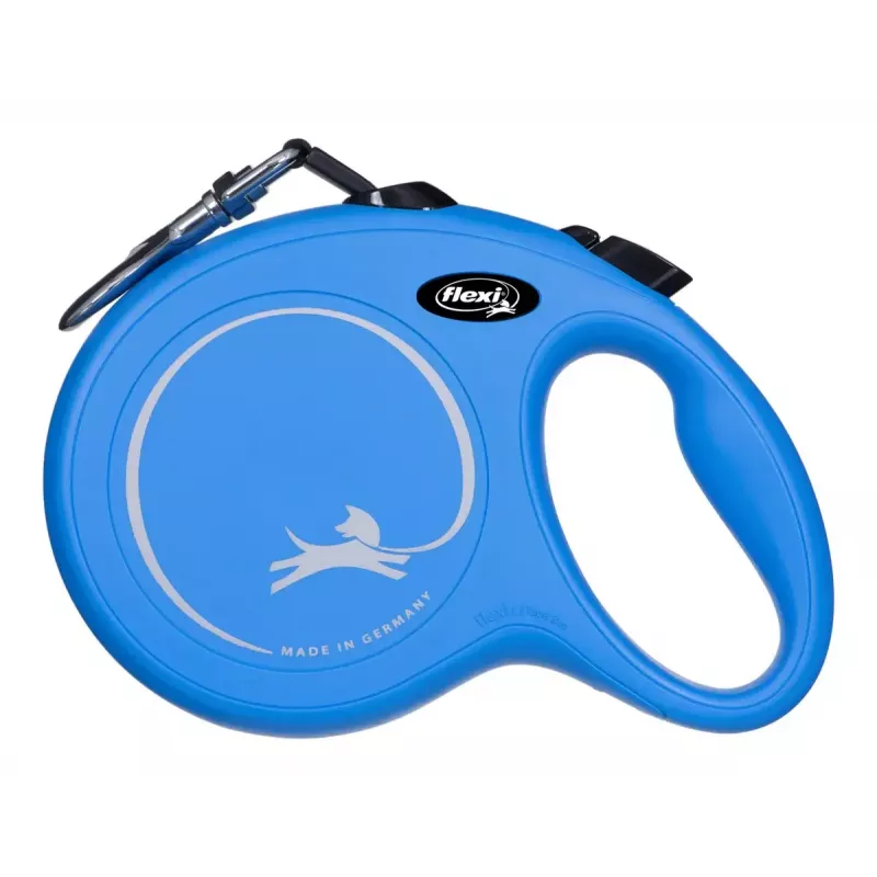 Atitraukiamas pavadėlis Flexi New Classic 8 m — Flexi 8 m virvelinis pavadėlis, mėlynas, L, maks. apkrova 50 kg