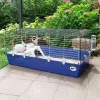 Narvas FERPLAST Rabbit 120 Blue — metalinis ir plastikinis triušių narvas 1180×585×495 mm, tinka triušiams 5–9,9 kg