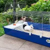 Narvas FERPLAST Rabbit 120 Blue — metalinis ir plastikinis triušių narvas 1180×585×495 mm, tinka triušiams 5–9,9 kg