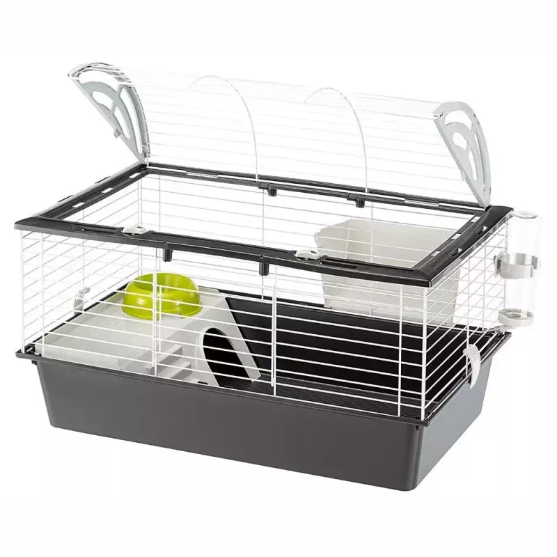 Narvelis jūrų kiaulytėms FERPLAST Casita 80 780×480×500 mm, metalas ir plastikas, pilka/juoda-balta