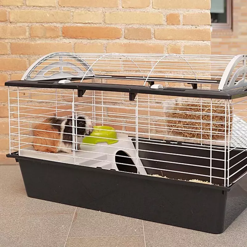 Narvelis jūrų kiaulytėms FERPLAST Casita 80 780×480×500 mm, metalas ir plastikas, pilka/juoda-balta