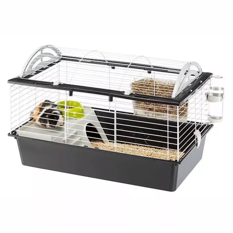 Narvelis jūrų kiaulytėms FERPLAST Casita 80 780×480×500 mm, metalas ir plastikas, pilka/juoda-balta