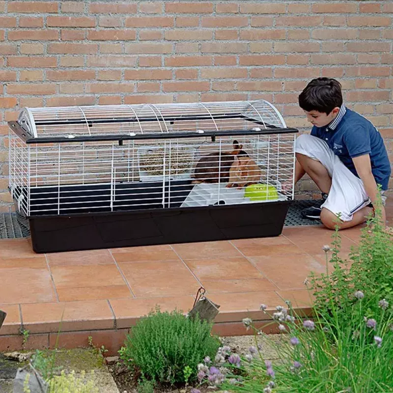 Narvas triušiams ir jūrų kiaulytėms FERPLAST Casita 120, metalas/plastikas, 1190×580×600 mm, baltas/taupe