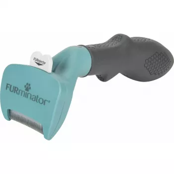 Iškaršymo įrankis FURminator trumpaplaukėms katėms S – FUR151265, mažas dydis, žydra spalva, trumpam kailiui, 200 g