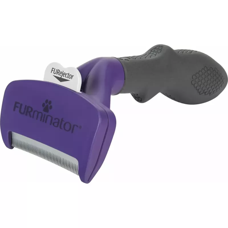 Įrankis šalinimui slenkančio kailio trumpaplaukėms katėms FURminator M/L su ergonomiška rankena ir nerūdijančio plieno briauna, 270 g