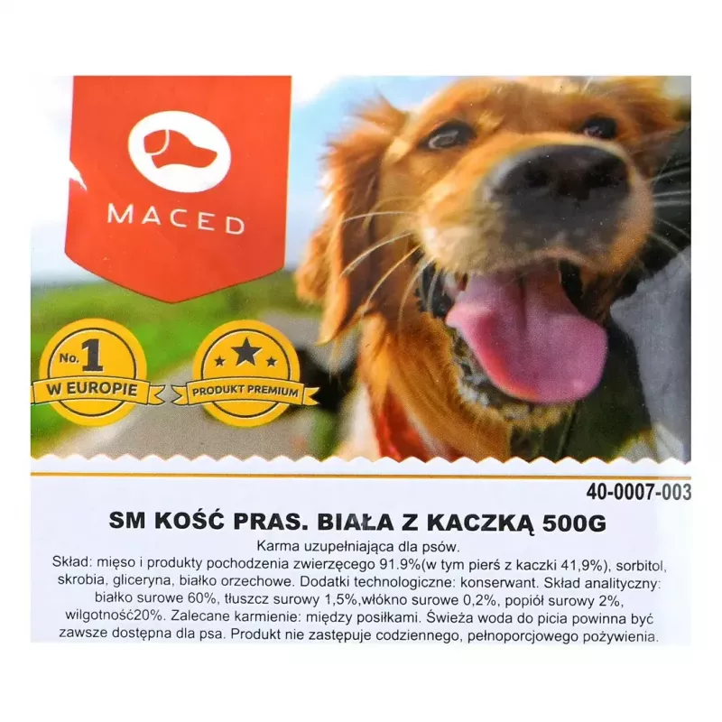 Kramtomas kaulas šunims MACED Presuotas kaulas su antimi 500 g – vieno ingrediento dantų priežiūros skanėstas