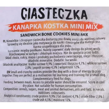 Šunų dresūros skanėstai MACED Cube Cookies Mini Mix 1 kg – įvairūs mini kubeliai su paukštienos skonio mišiniu