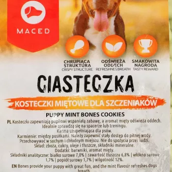 Šuniukų dresūros skanėstai MACED Puppy Mint Bones Cookies 1 kg
