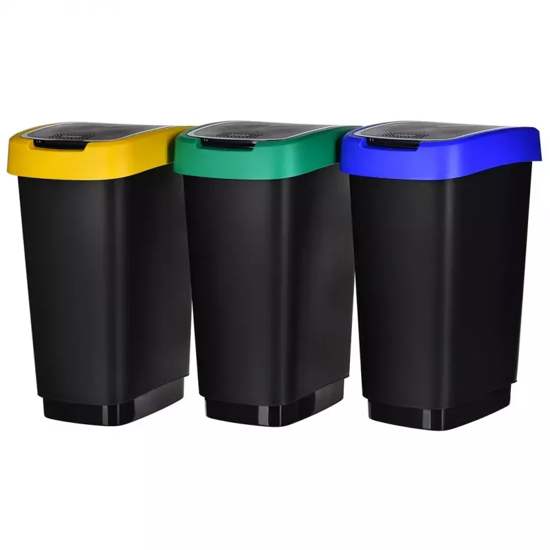 Rotho Twist 1045899999 šiukšliadėžių rinkinys, 3 x 25 l, plastikinis