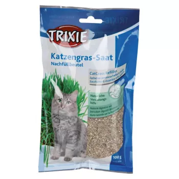 Žolės skanėstas katėms Trixie 4236 pakelis 100 g – augalinis delikatesas, palengvinantis virškinimą