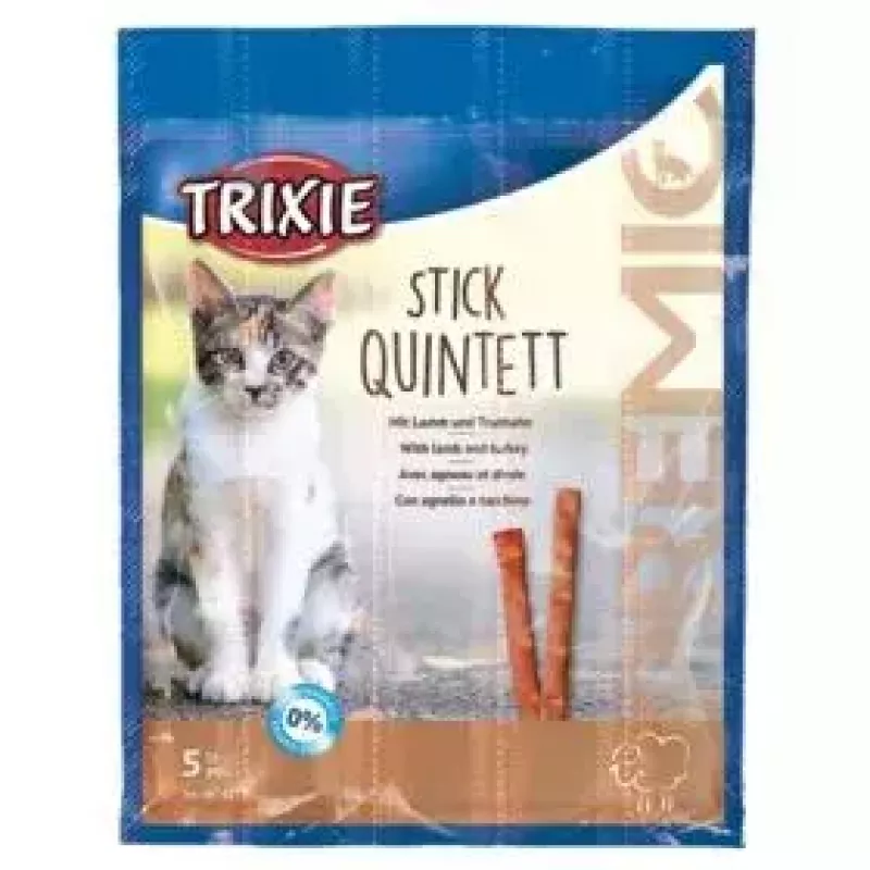 Papildomi mėsingi skanėstai katėms Trixie 42723, kalakutienos skonio, 25 g pakelis, pakuotė po 5 vnt., baltymai 33,5%, riebalai 20%