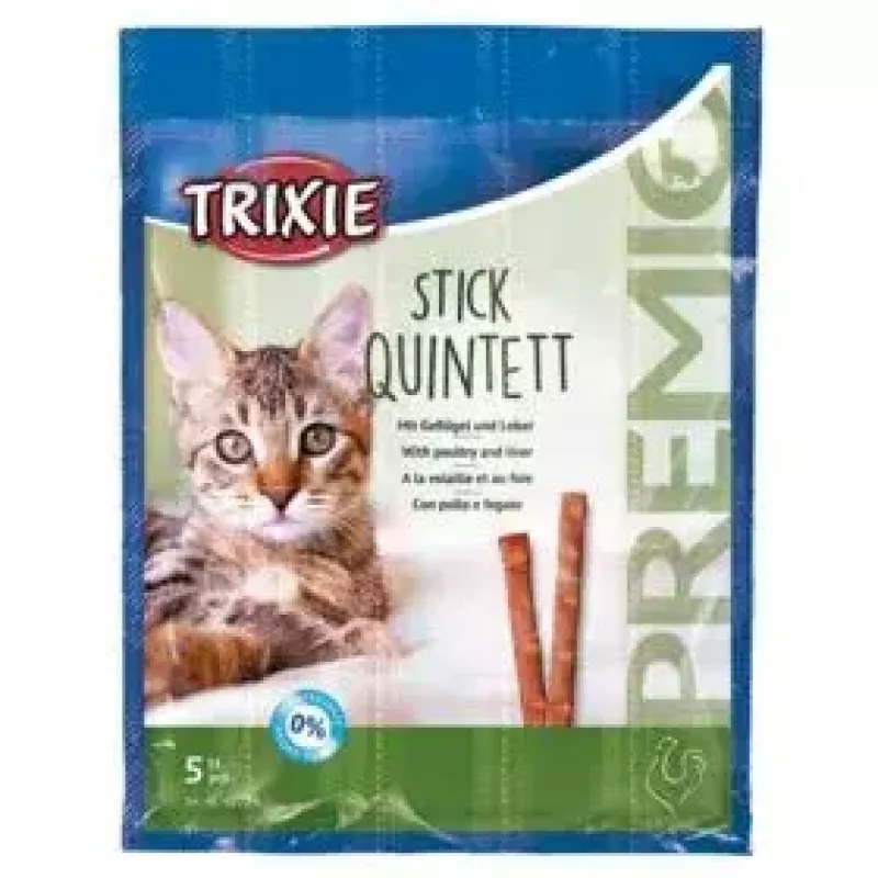 Papildomi mėsingi skanėstai katėms Trixie 42723, kalakutienos skonio, 25 g pakelis, pakuotė po 5 vnt., baltymai 33,5%, riebalai 20%