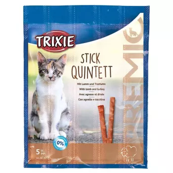 Papildomi mėsingi skanėstai katėms Trixie 42723, kalakutienos skonio, 25 g pakelis, pakuotė po 5 vnt., baltymai 33,5%, riebalai 20%