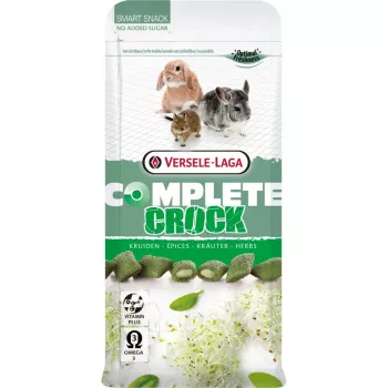 Užkandis triušiams Versele-Laga Crock Herbs 50 g – žolelių skonio traškus užkandis suaugusiems triušiams, be konservantų, doypack