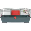 Narvelis graužikams ZOLUX Classic 80 – dviejų lygių metalinis/plastikinis aptvaras, 800×430×330 mm, 31 mm tarpai tarp strypų, pilkai raudonas