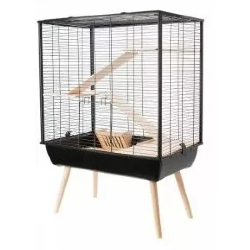 Narvas ZOLUX Neo Cozy Large Graužikams H80 juodas — metalinis/plastikinis narvas žiurkėms ir pelėms, H 80 cm, P 78 cm, G 48 cm