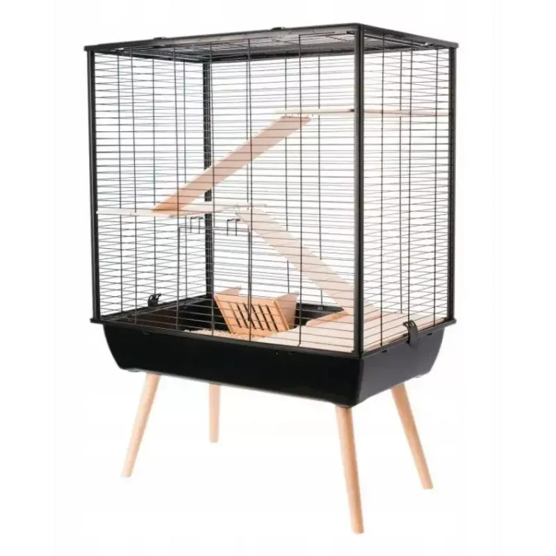 Narvas ZOLUX Neo Cozy Large Graužikams H80 juodas — metalinis/plastikinis narvas žiurkėms ir pelėms, H 80 cm, P 78 cm, G 48 cm