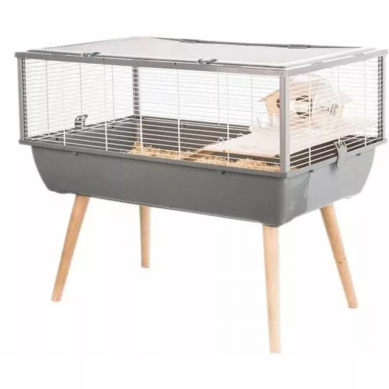 Graužikų narvas ZOLUX Neo Nigha H36 su 2 lygiais, plastikiniu padėklu, 780×480×360 mm, pilkas