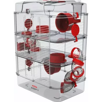 Narvelis graužikams ZOLUX Rody3 Trio – metalinis/plastikinis, 410×270×530 mm, 3 kg, su bėgimo ratu