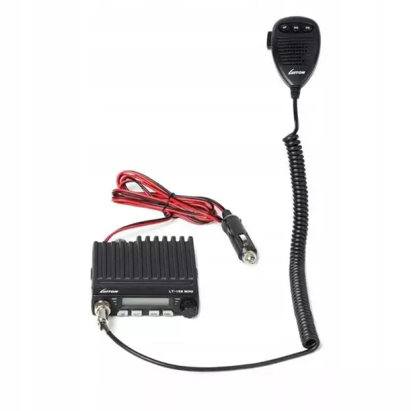 Automobilinis CB radijas Luiton LT-198, 40 AM/FM kanalų, 4 W, 12–24 V, juodas, su cigarečių degiklio kištuku