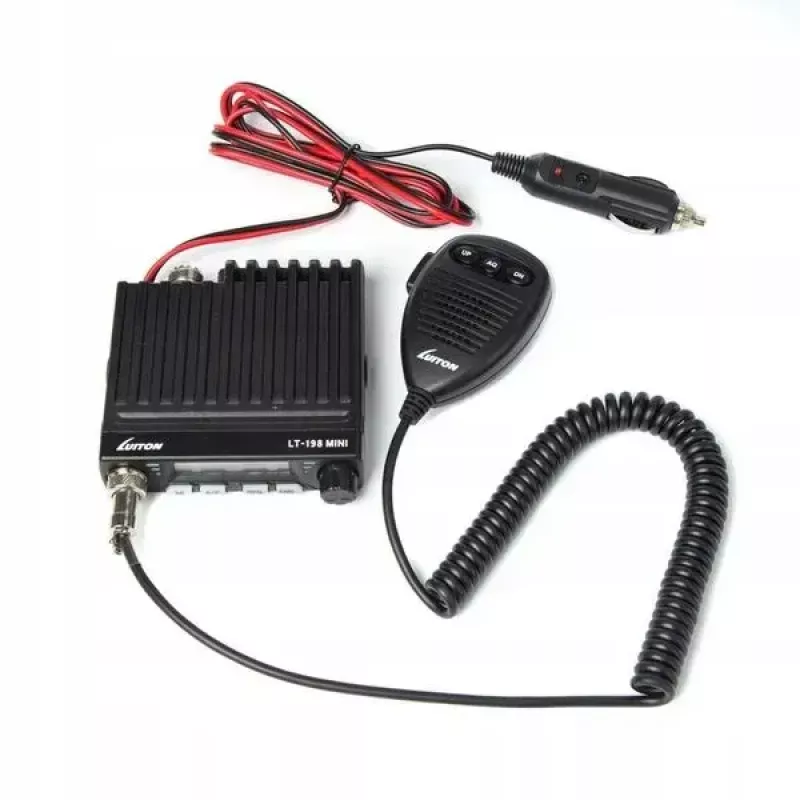 Automobilinis CB radijas Luiton LT-198, 40 AM/FM kanalų, 4 W, 12–24 V, juodas, su cigarečių degiklio kištuku
