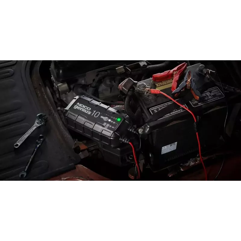 Automatinis akumuliatoriaus įkroviklis NOCO GENIUS10 EU 10 A 6V/12V su priežiūros ir desulfatavimo funkcijomis, 150 W, Li‑Ion/AGM/Gel, IPX atsparus vandeniui