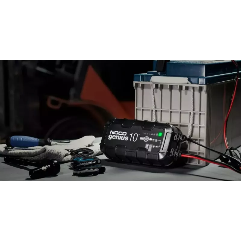 Automatinis akumuliatoriaus įkroviklis NOCO GENIUS10 EU 10 A 6V/12V su priežiūros ir desulfatavimo funkcijomis, 150 W, Li‑Ion/AGM/Gel, IPX atsparus vandeniui