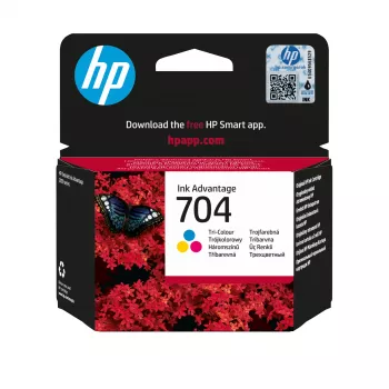 HP 704 Original Ink Advantage dažų kasetė, 3 spalvos (ciano, magenta, geltona), 1 vnt., 200 puslapių