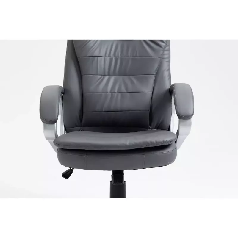 Sukiojama šildoma biuro kėdė ActiveJet YK7304, pilka, odinė sėdynė ir atlošas, reguliuojamas atlošas, dujinis keltuvas 45–55 cm