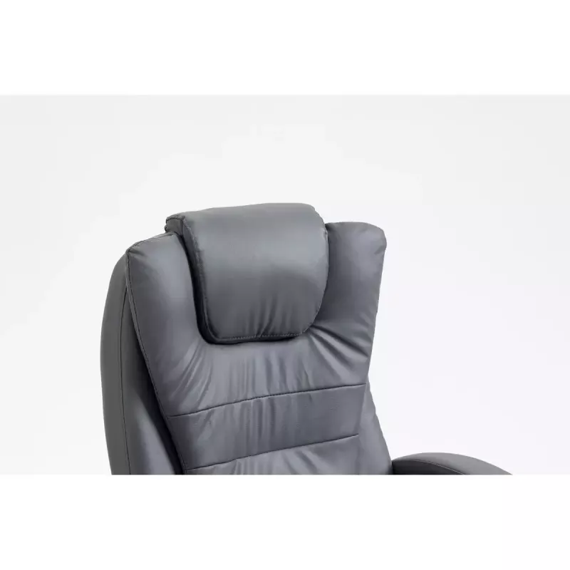 Sukiojama šildoma biuro kėdė ActiveJet YK7304, pilka, odinė sėdynė ir atlošas, reguliuojamas atlošas, dujinis keltuvas 45–55 cm