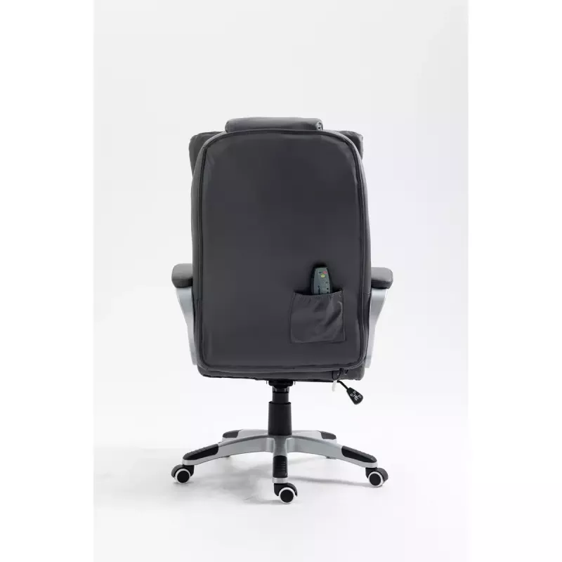 Sukiojama šildoma biuro kėdė ActiveJet YK7304, pilka, odinė sėdynė ir atlošas, reguliuojamas atlošas, dujinis keltuvas 45–55 cm