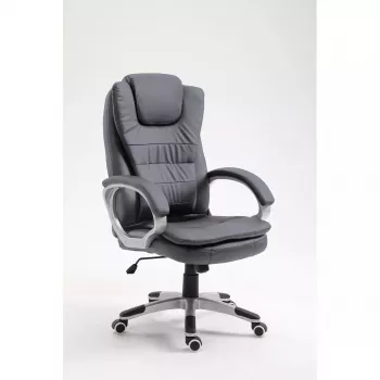 Sukiojama šildoma biuro kėdė ActiveJet YK7304, pilka, odinė sėdynė ir atlošas, reguliuojamas atlošas, dujinis keltuvas 45–55 cm